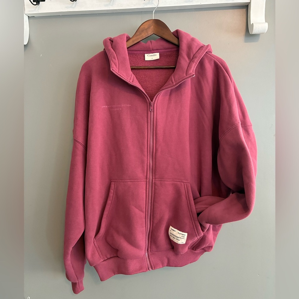 Comfort Zip-Up Hoodie - Dusty Rose